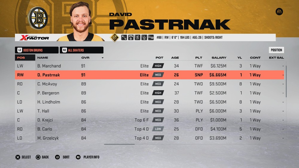 David Pastrnak - ボストン ブルーインズの最高の選手の 1 人 - NHL 23 に登場