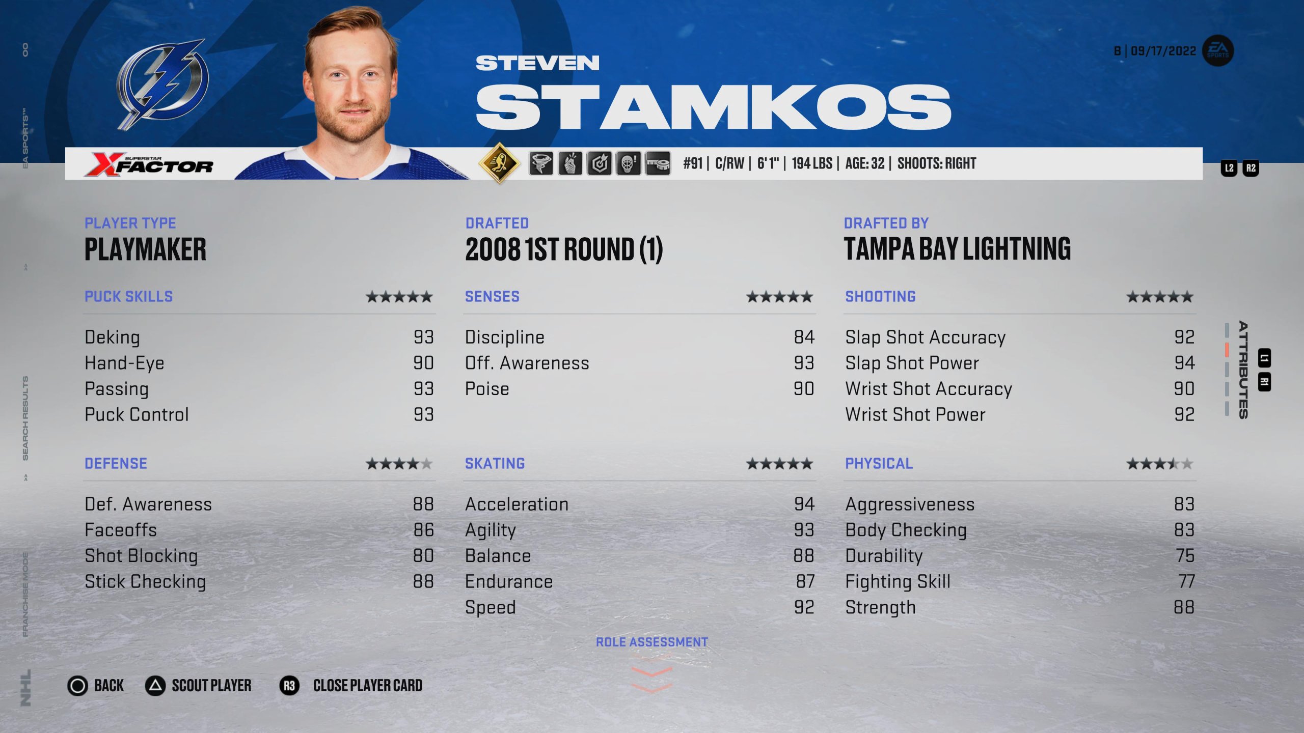 Steven Stamkos - NHL 23 で最高のセンターの 1 つ。