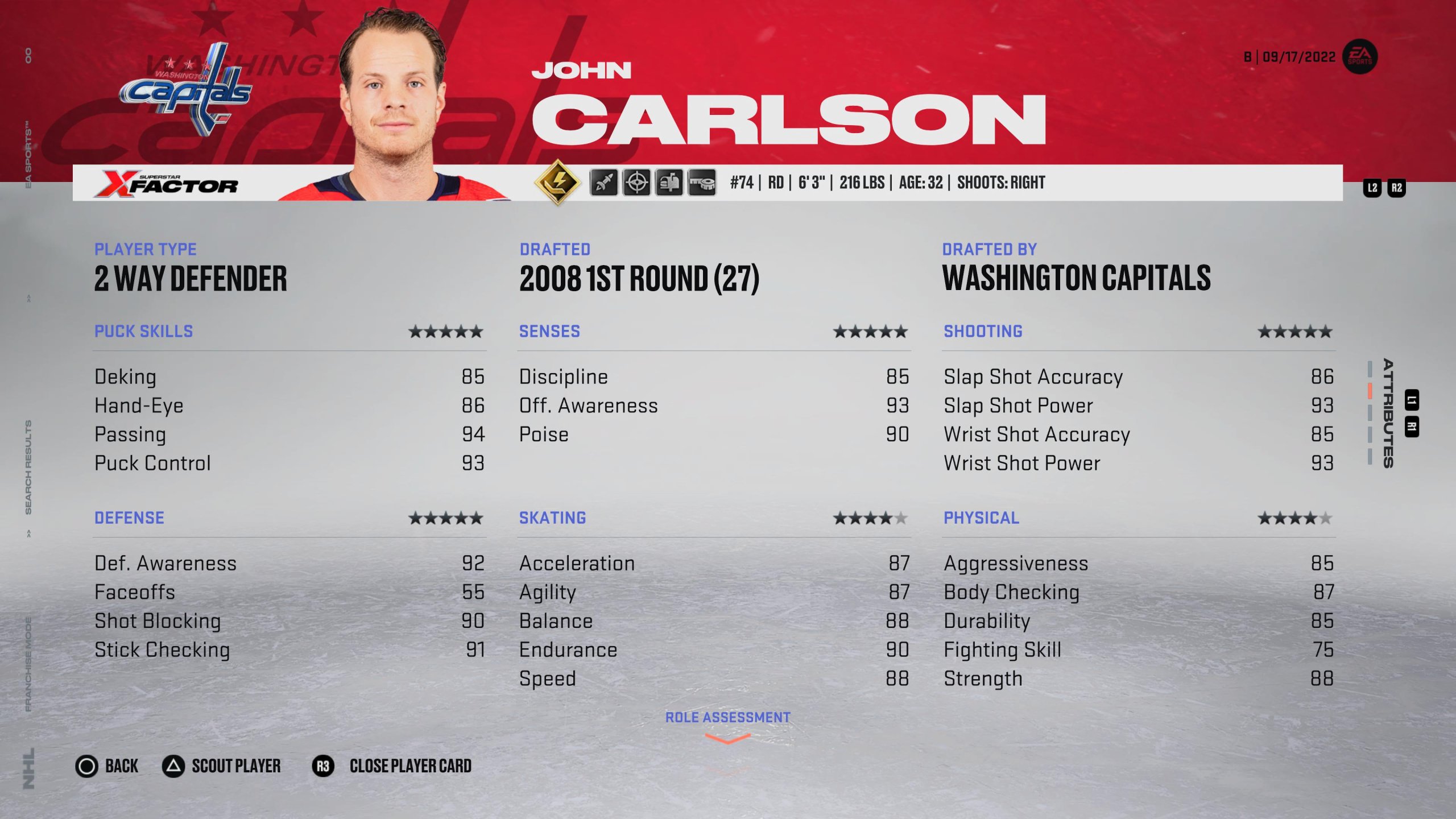 ジョン・カールソン - NHL 23 で最高のディフェンスの 1 人