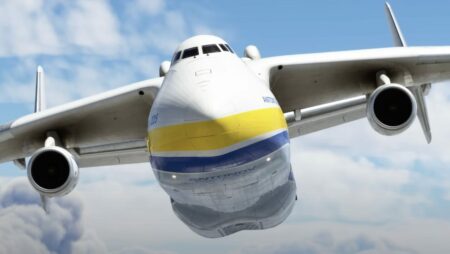 アントノフ An-225 Mrija がフライト シミュレーターに着陸