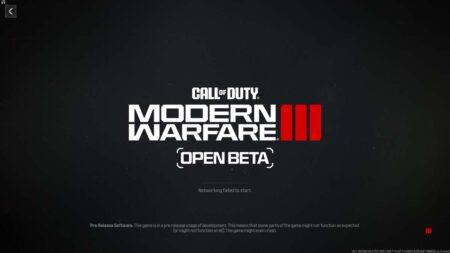 black textured bg with the CoD modern warfare 3 logo and open beta announcement