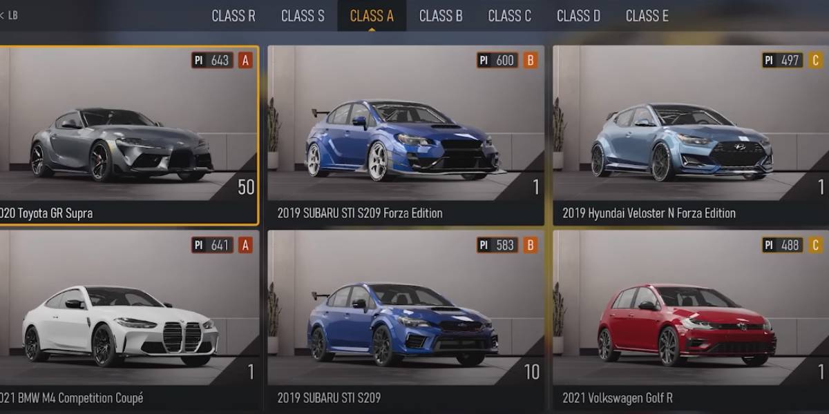Forza 8 の各クラスのベストカー - 詳細を調査