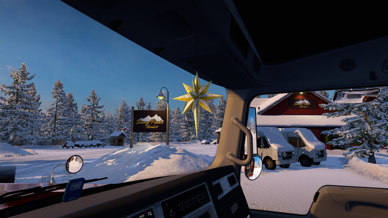 Euro Truck Simulator 2、SCS ソフトウェア、ATS と ETS 2 でどこからともなく雪が降りました。