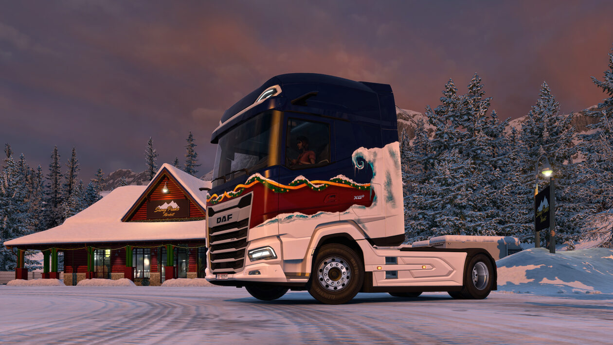 Euro Truck Simulator 2、SCS ソフトウェア、ATS と ETS 2 でどこからともなく雪が降りました。