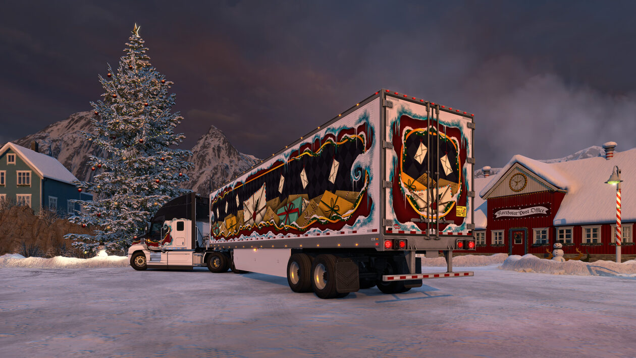 Euro Truck Simulator 2、SCS ソフトウェア、ATS と ETS 2 でどこからともなく雪が降りました。