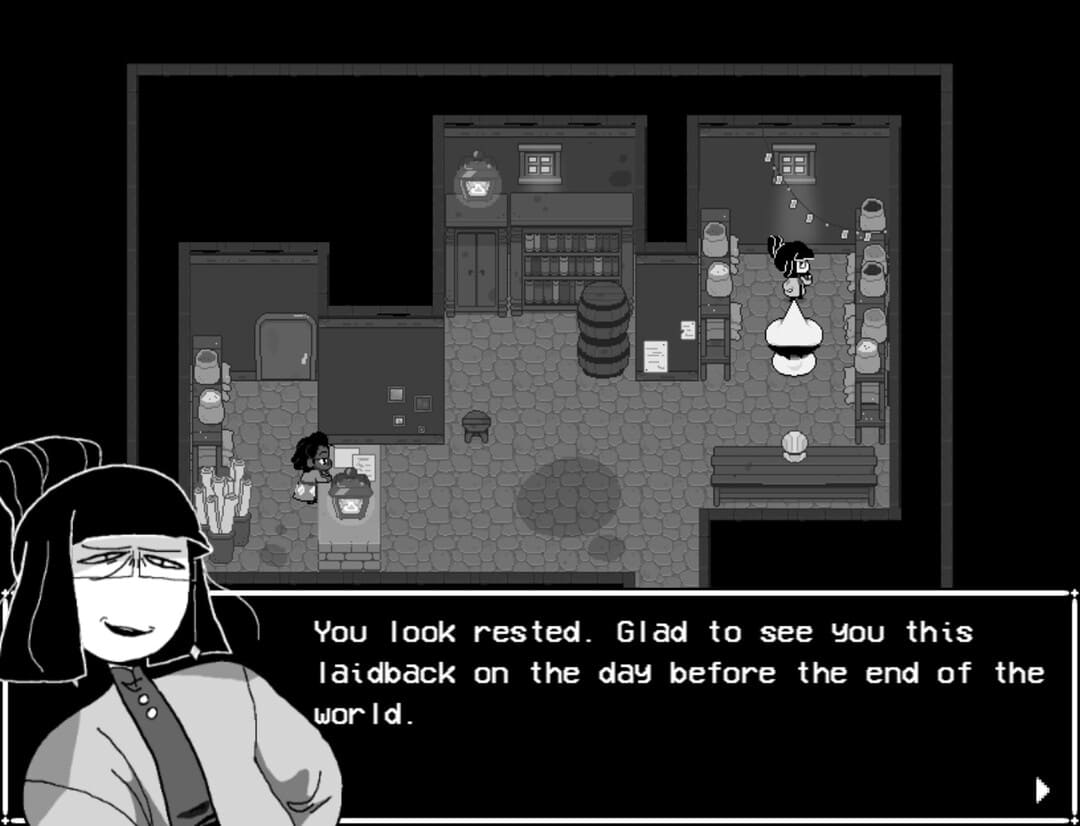 2D手描きの家のインテリアを示す星と時間のゲームからのスクリーンショット
