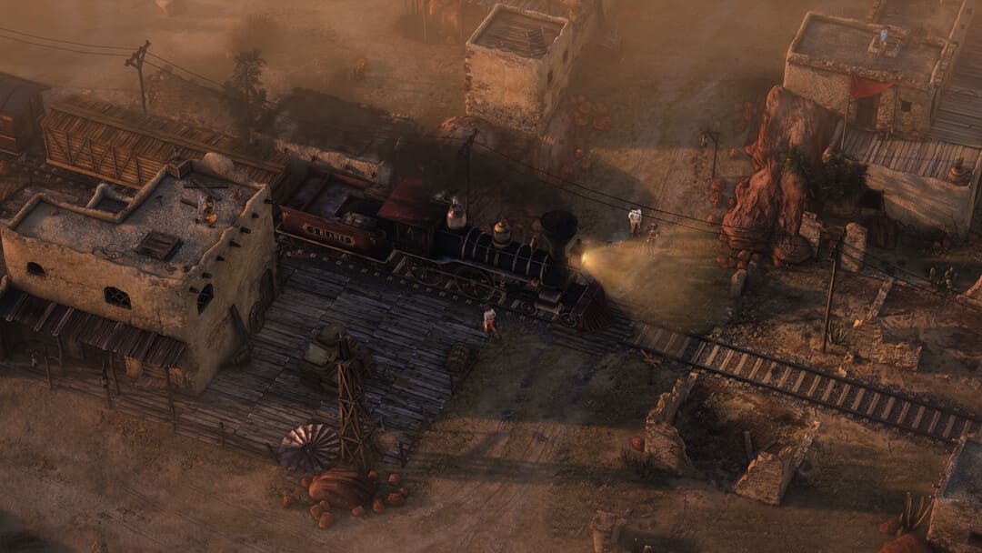 ワイルドウェストの電車を見せているゲームのスクリーンショットDesperados III 