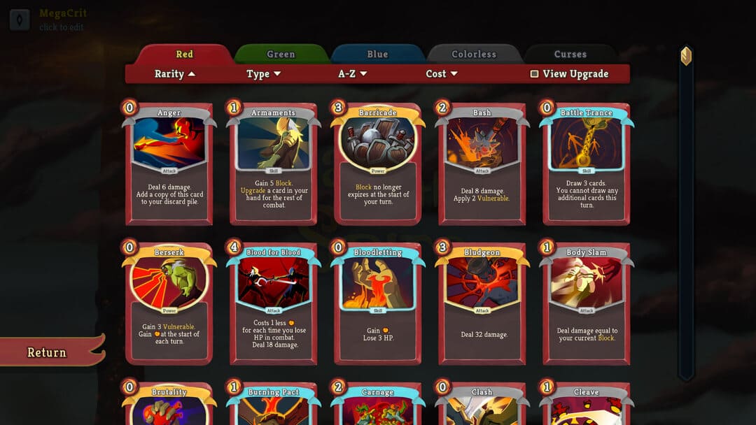 ゲームからのスクリーンショットは、可能性のある赤いカードを示す尖塔を殺します