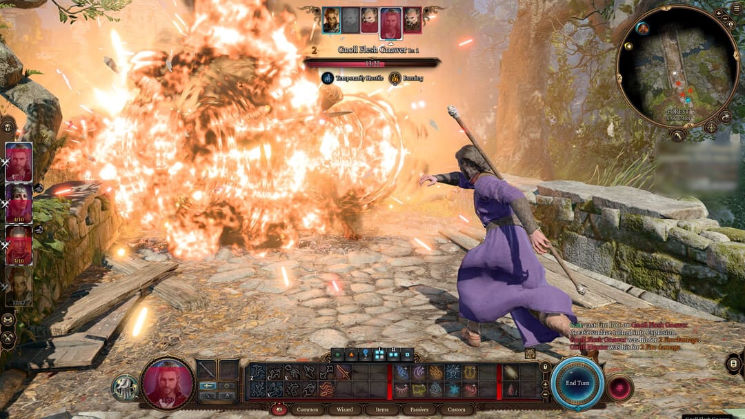 魔術師が行った大規模な火の玉の攻撃を示すゲームバルドゥールのゲート3のスクリーンショット