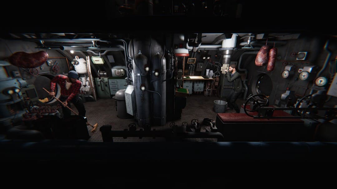 ドイツのUboat Submarineでキッチンのカッタウェイを示すゲームUboatのスクリーンショット