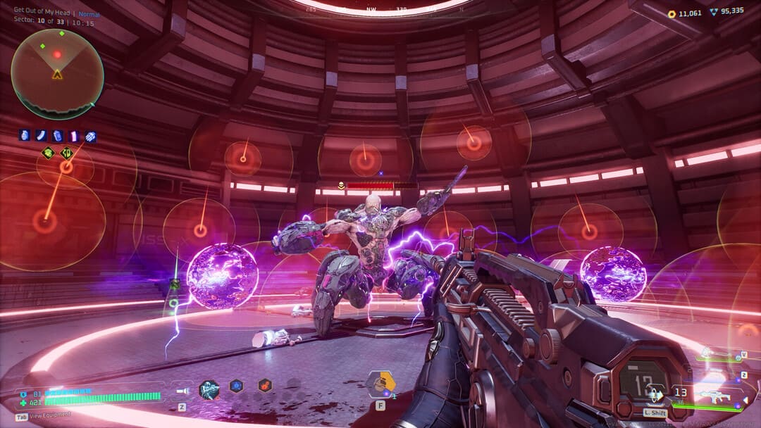 ゲームDeadzoneのスクリーンショット：クレイブルのサイボーグとのボスの戦いを示すRogue