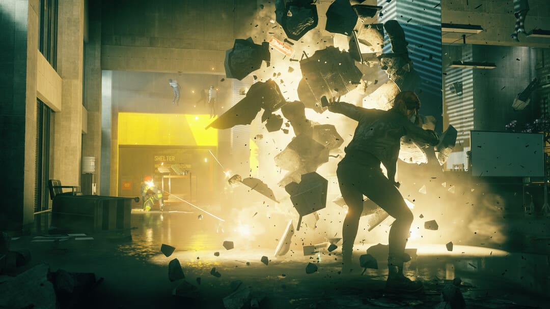 ゲームコントロールUltimate Editionのスクリーンショットは、その前にJesse Fadenが立っている爆発を示す究極のエディションです